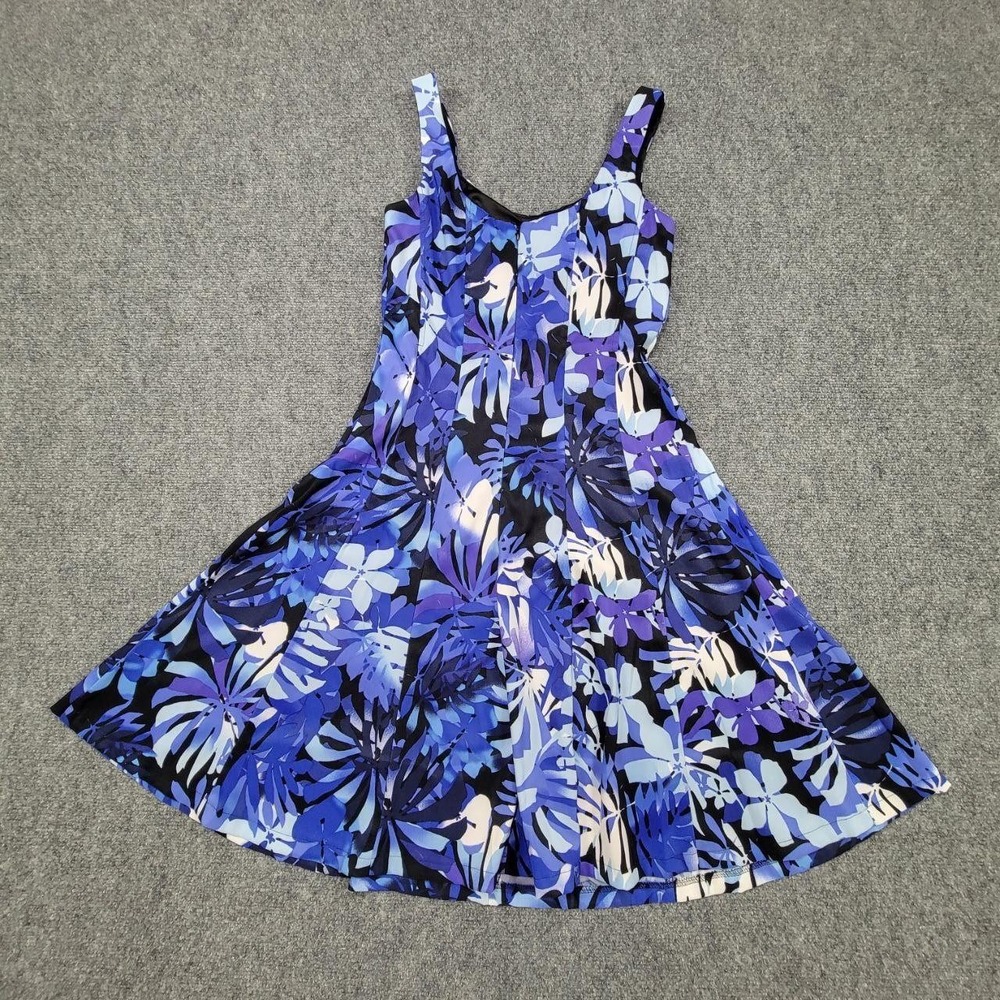 CB Established 1962 Dress Womens 4 Blue/Purple Floral Fit Flare‎ Sleeveless Tank